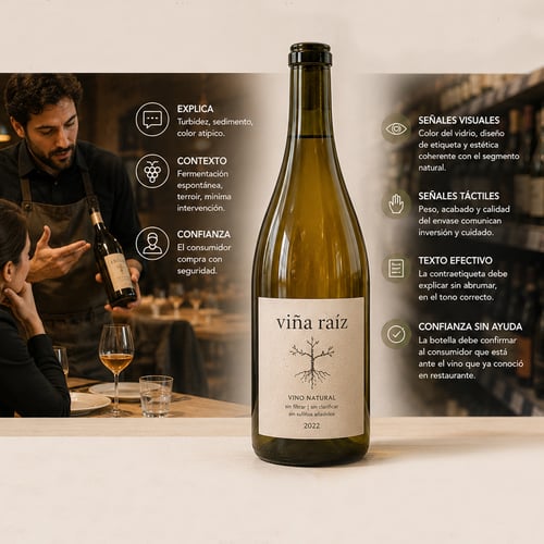 Lo que el sommelier latinoamericano le explica al consumidor sobre el empaque del vino natural — y lo que la botella debería resolver sola