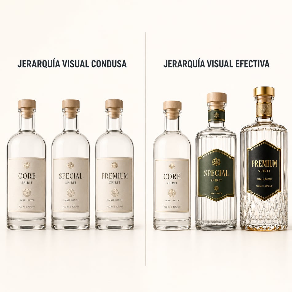 Packaging que mata el upselling: por qué tu premium no se ve más caro que tu core