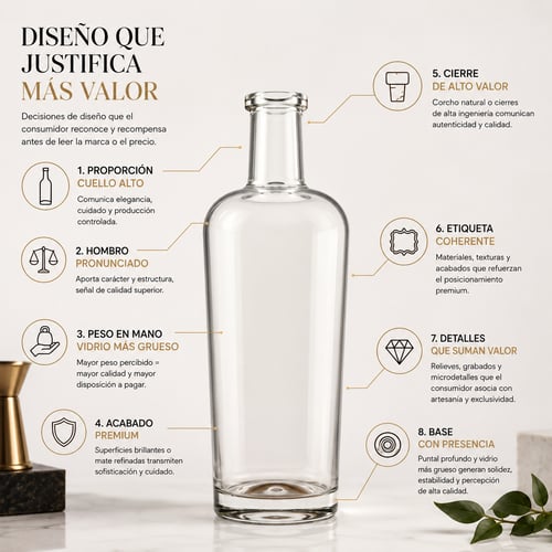 Precio percibido y diseño de botella: la arquitectura visual que justifica $10 o $20 más en el anaquel
