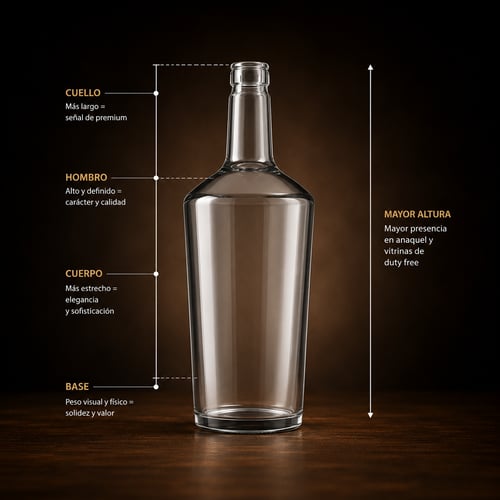 Silueta y proporción de botella como señal de segmento: lo que el consumidor interpreta en menos de tres segundos
